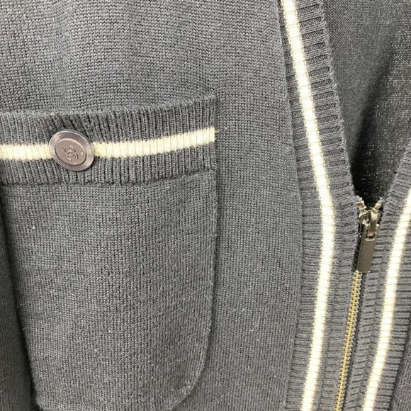 Chanel Uniform Long Preppy Cardigan in Navy Blue - Picture 3 of 7